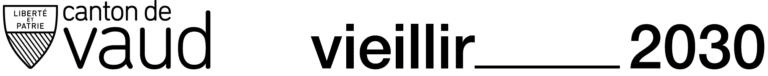 logo de Vieillir 2030 avec écusson du canton de Vaud.